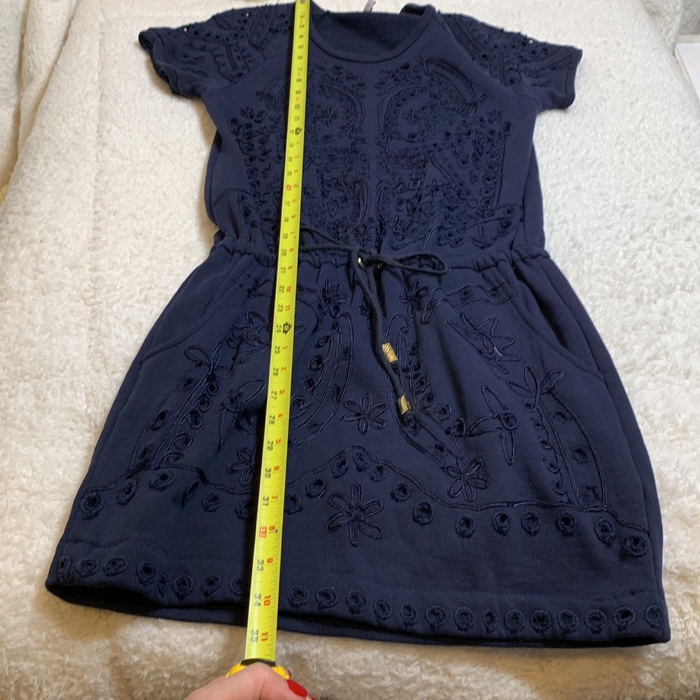 Juicy Couture waist tie navy blue embroidered romper jumpsuit dress size XS - Picture 12 of 12